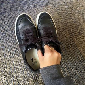 Mix No. 6 Ebele Black Faux Leather Platform Sneakers